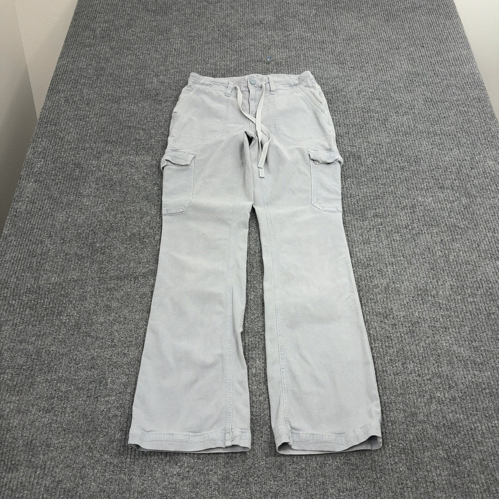 American Eagle Cargo Pants Womens 2 Grey Cotton Lyocell Stretch Utility Y2K